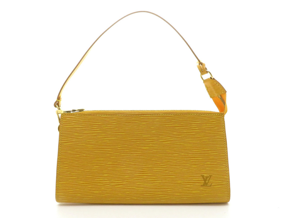 LOUIS VUITTON Pochette Accessoires Epi Leather Tassili Yellow